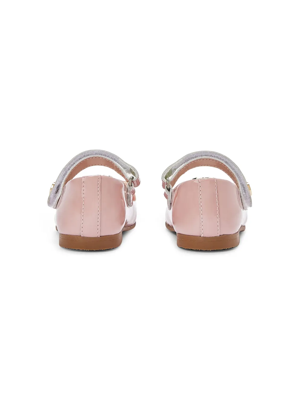 ANDANINES bow-detail leather ballerina shoes Pink