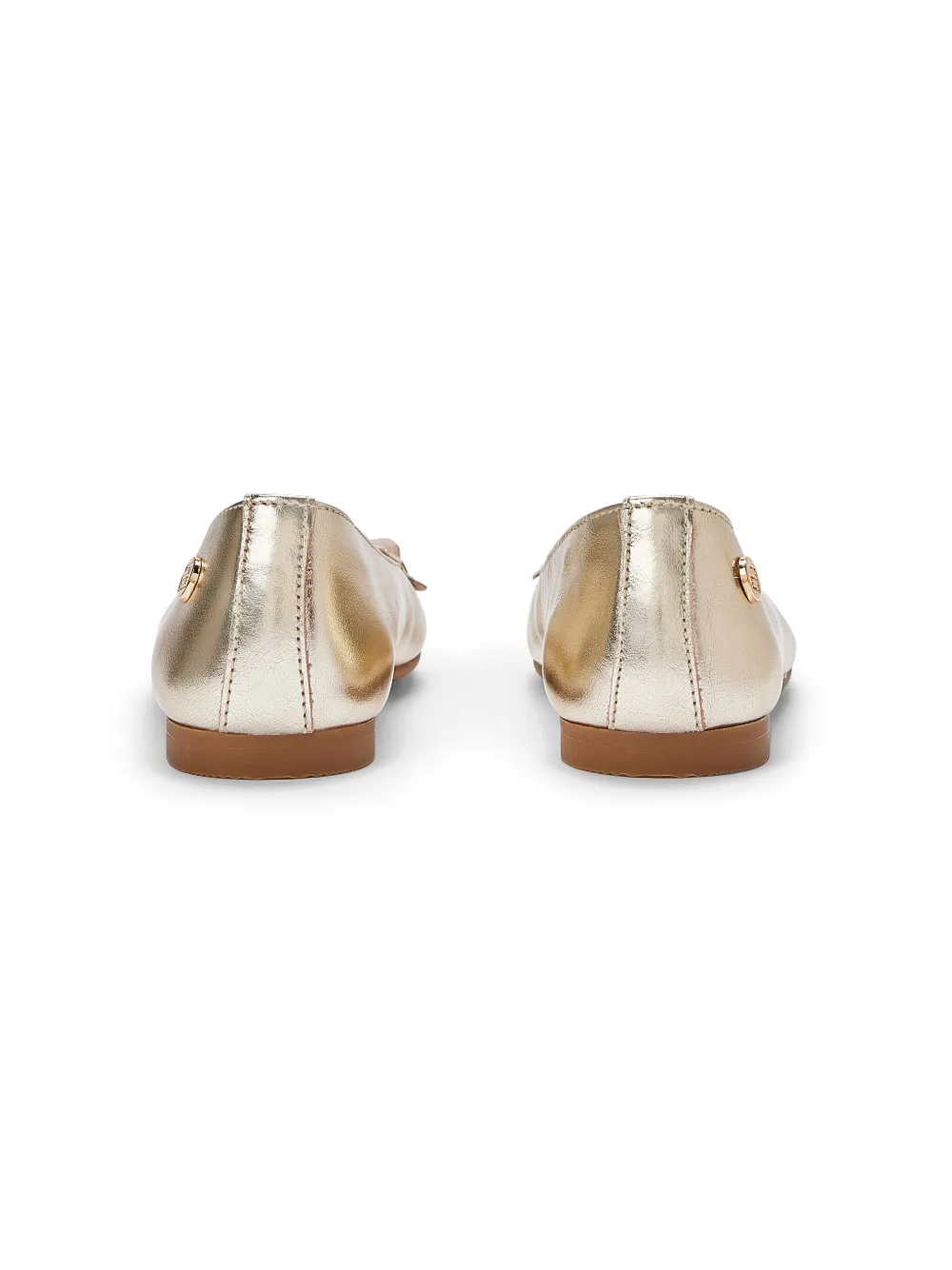 ANDANINES flower leather ballerina shoes Gold