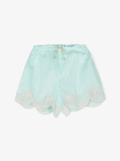 ZIMMERMANN Kids short en coton à broderies