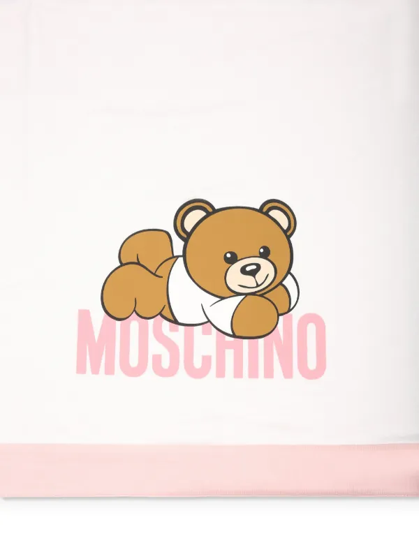 Moschino Kids logo-print Cotton Blanket White FARFETCH LB