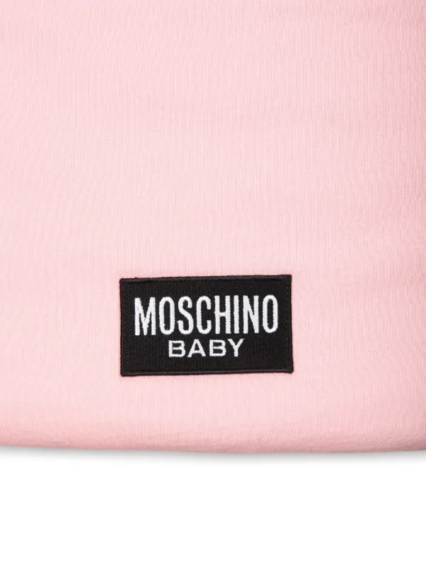 Moschino Kids logo print cotton sleeping bag kids Cotton One Size Pink
