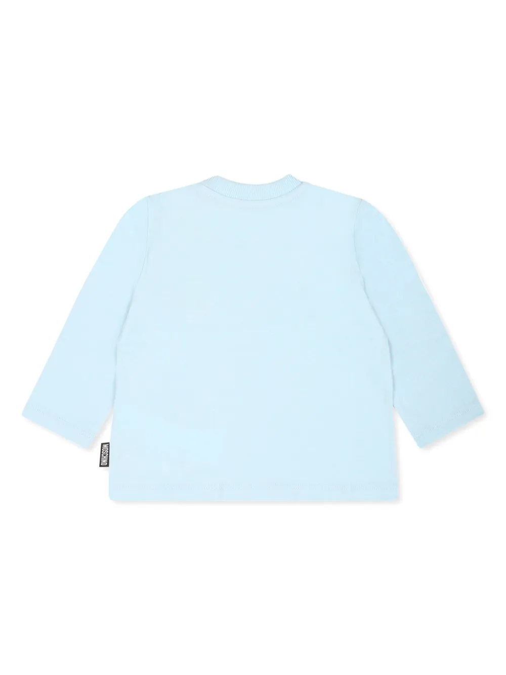 Moschino Kids T-shirt met lange mouwen en geborduurd logo - Blauw