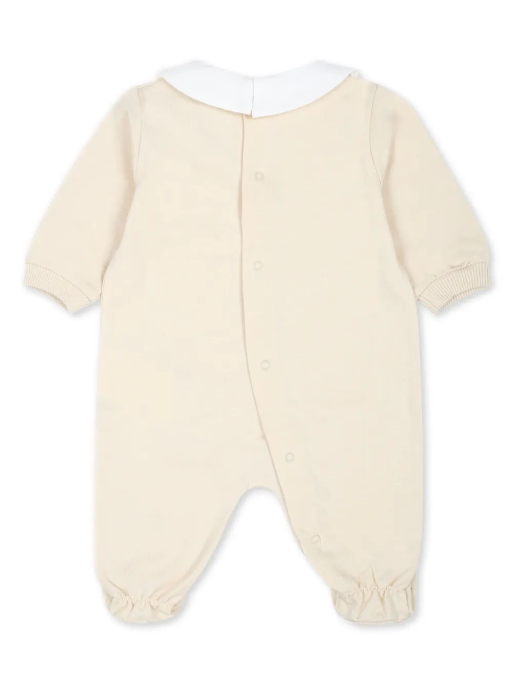 Moschino Kids Romper met geribbelde mouwen en teddybeerprint - Beige