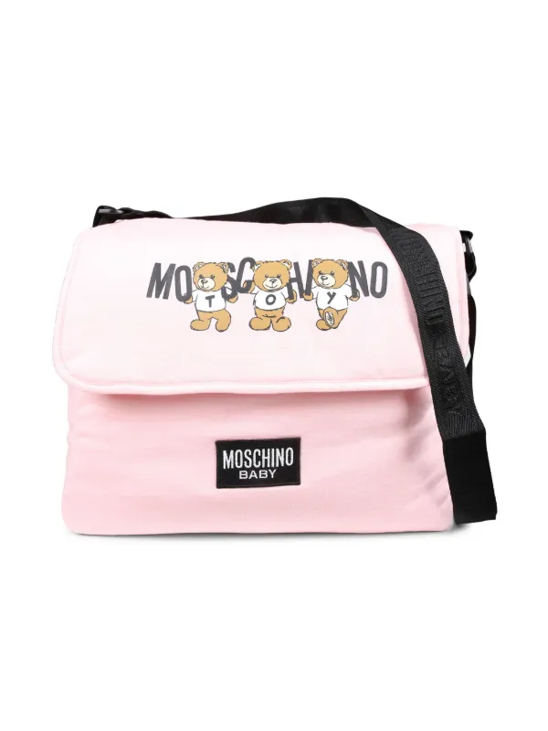 Moschino Kids Teddy Bear print Cotton Changing Bag Pink FARFETCH AE