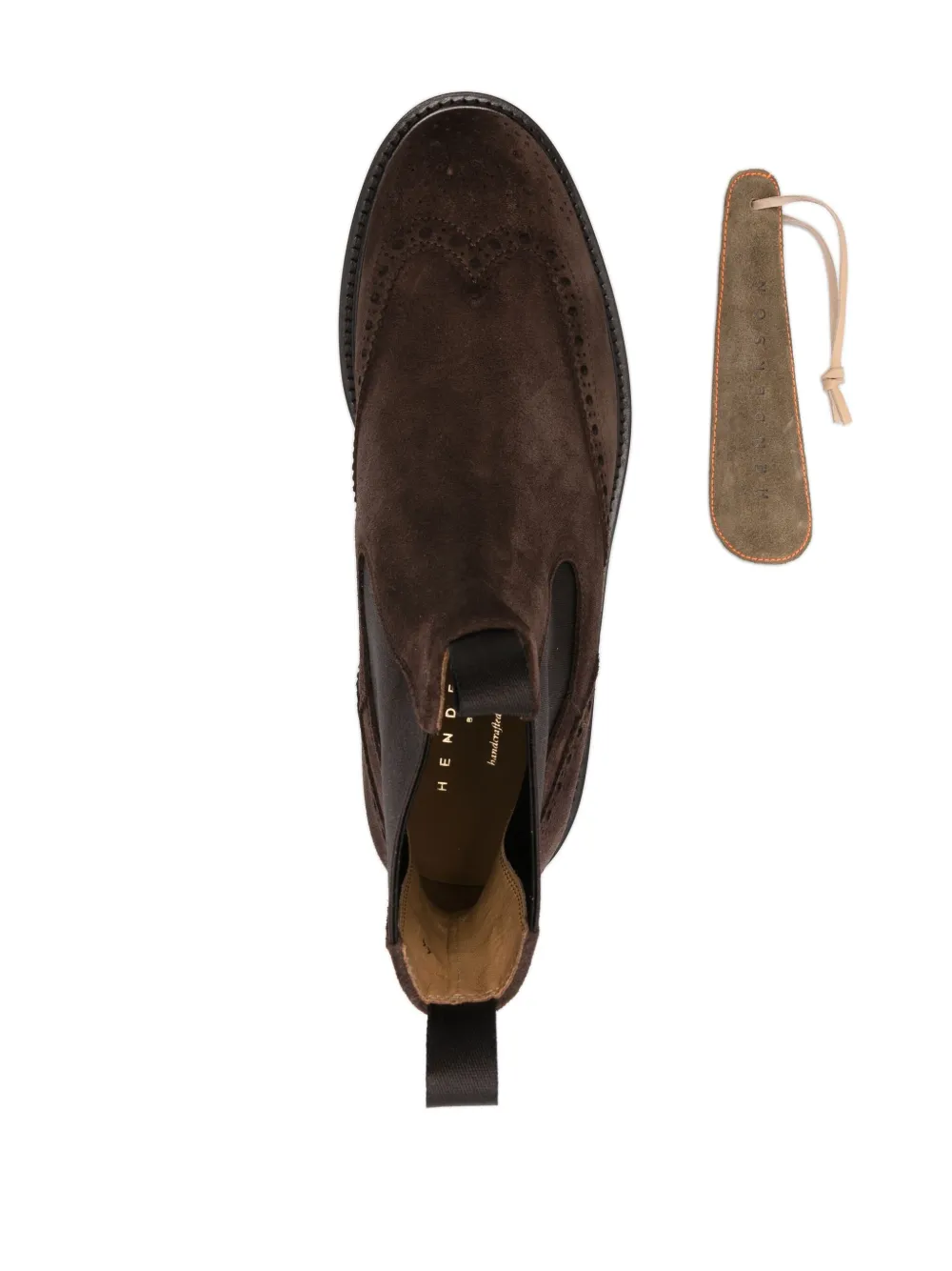 Henderson Baracco perforated suede ankle boots Brown