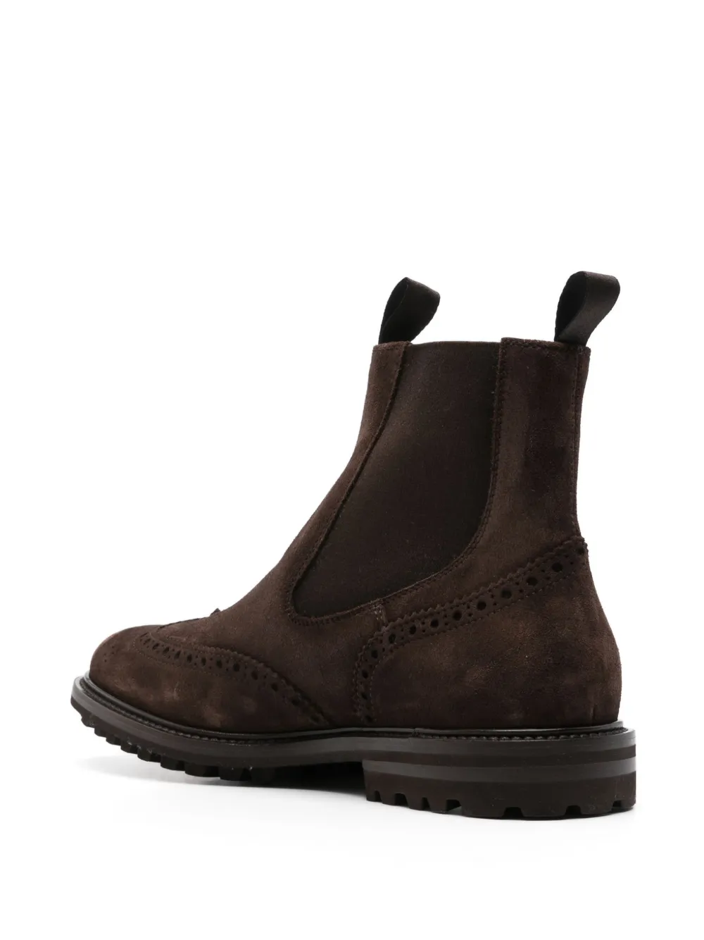 Henderson Baracco perforated suede ankle boots Brown