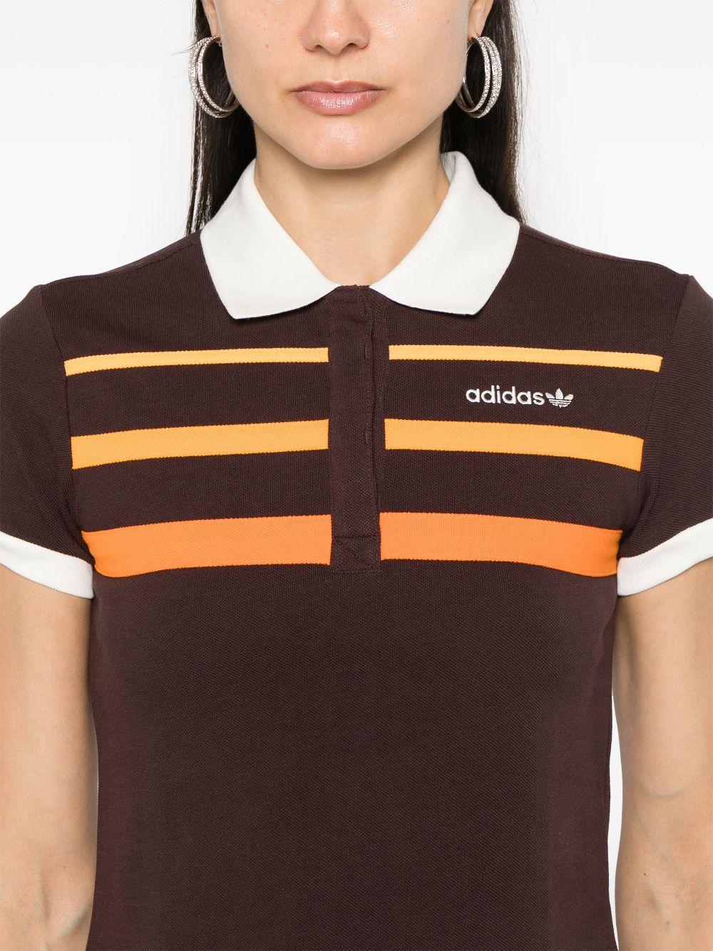 adidas 1980s polotop met geborduurd logo Bruin