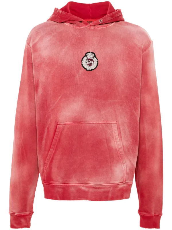 424 College Cotton Hoodie Red FARFETCH IN