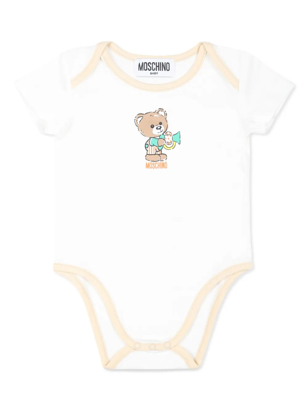Moschino Kids Twee rompers met teddybeerprint - Wit