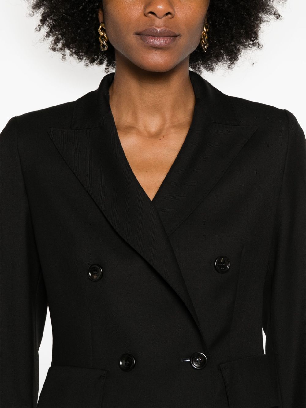 Shop Max Mara Osanna Double-breasted Blazer In Black