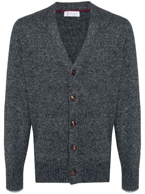 Brunello Cucinelli V-neck speckle-knit cardigan Men