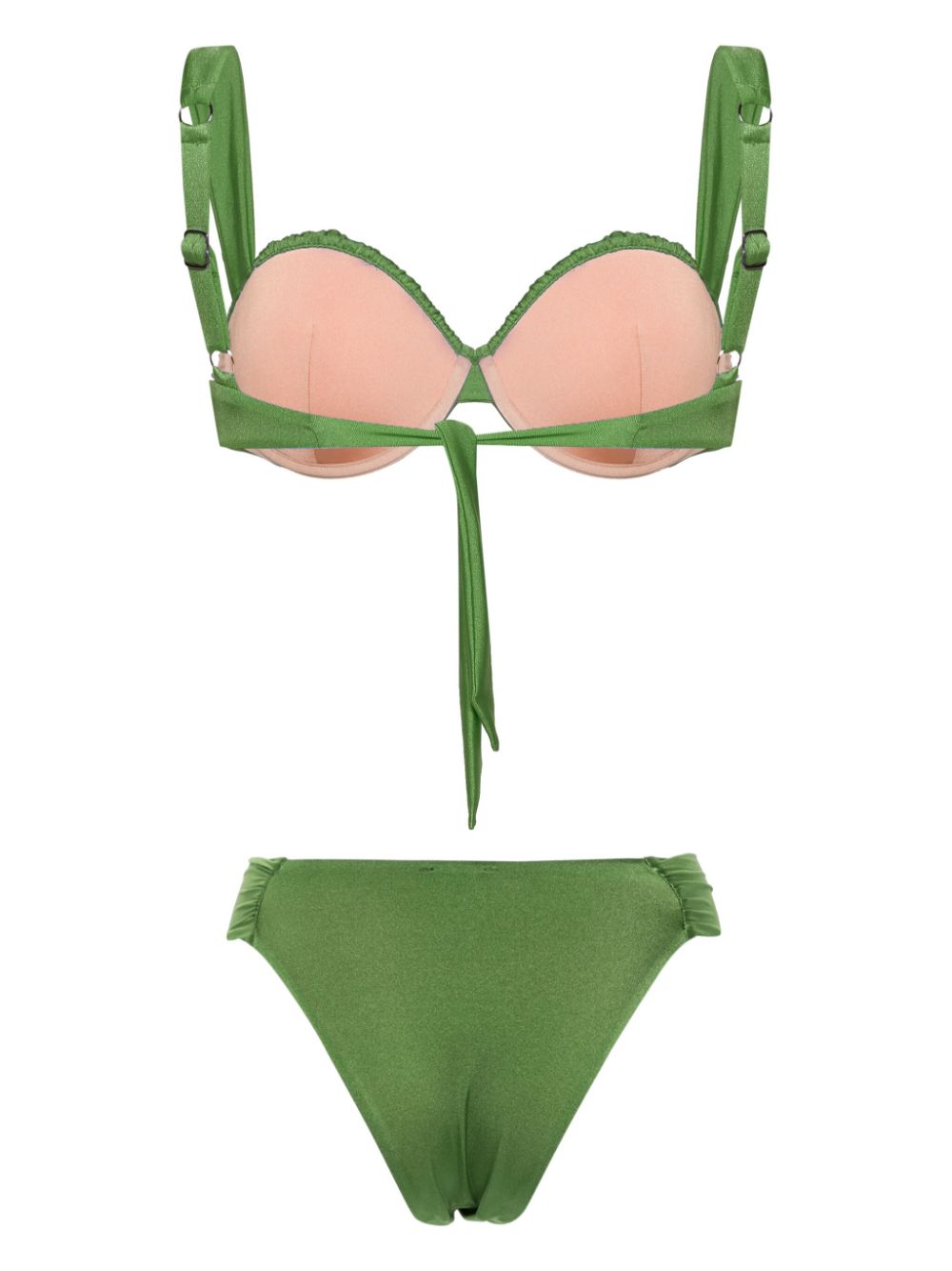 Noire Swimwear Balconette bikini met ruches - Groen