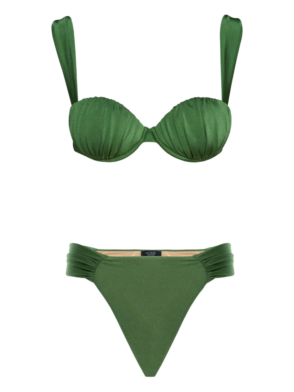 Noire Swimwear ruched balconette bikini | Green | Image 1