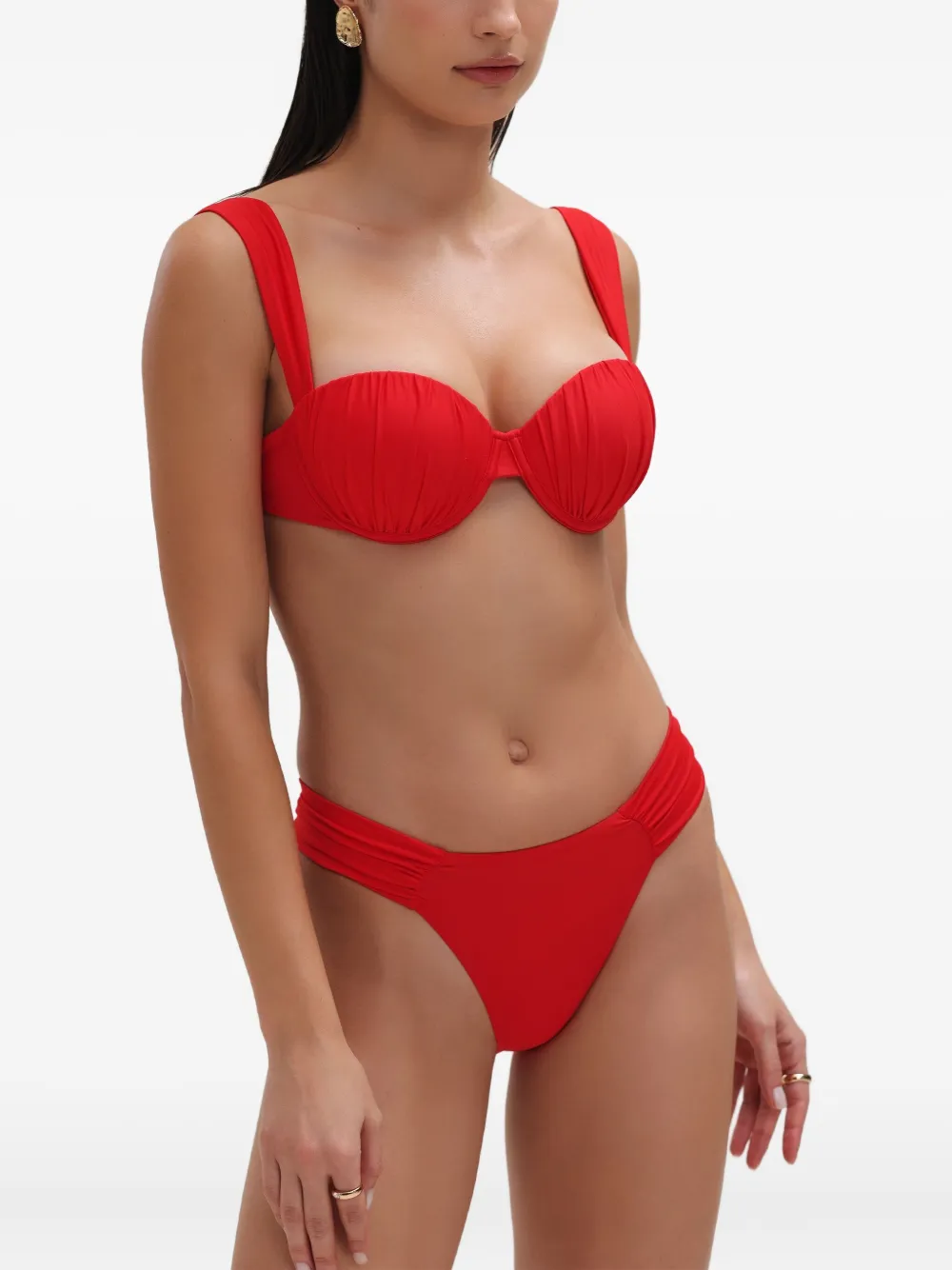  Noire Swimwear Ruched Balconette Bikini - Red 