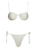 Noire Swimwear Monowire satin bikini set - White