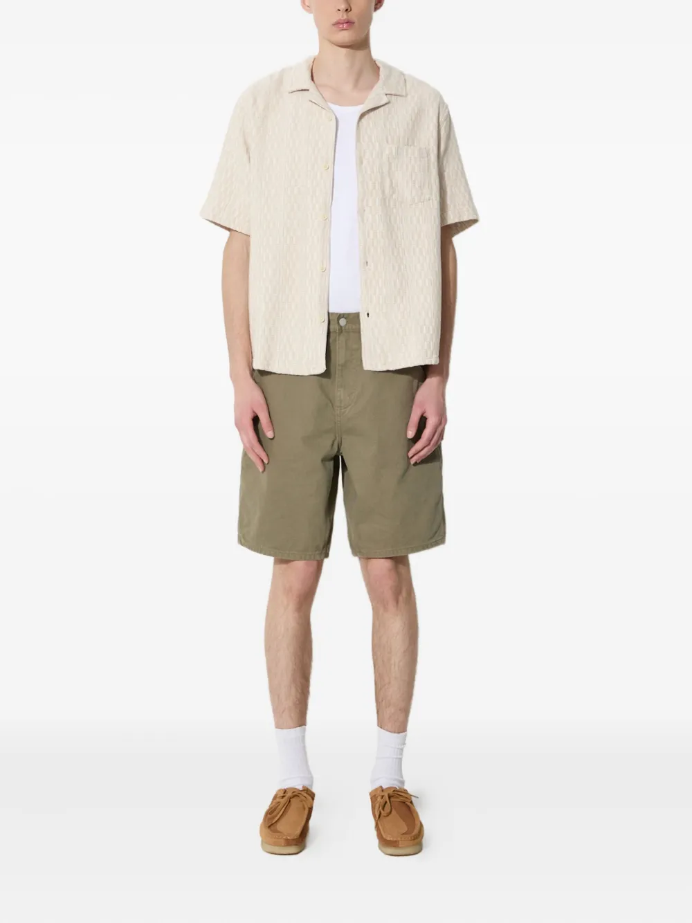 Corridor Chest-pocket Textured Shirt In Brown