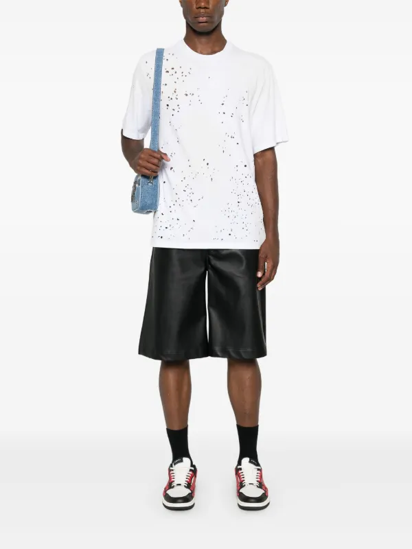 【関税込み】AMIRI ブルー Shotgun Tシャツ AMIRI Shotgun Logo Print Washed コットンTシャツ Blue Tシャツ