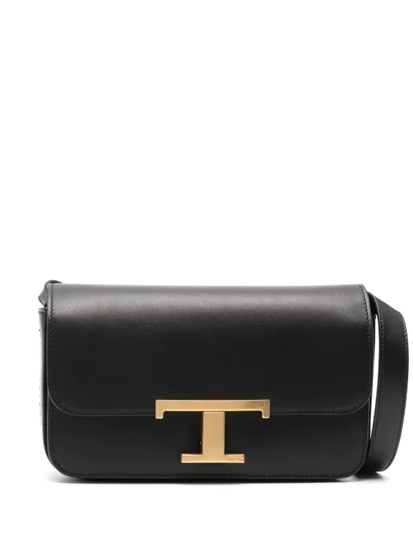TOD'S ブラックレザーショルダーバッグ Tod's レザーショルダーバッグ | ブラック | FARFETCH JP