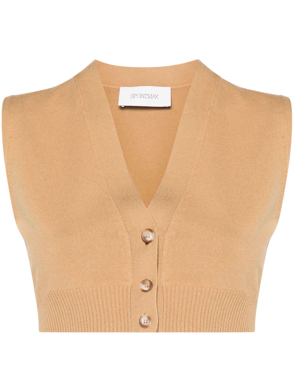 Sportmax Folk cropped vest - Neutrals