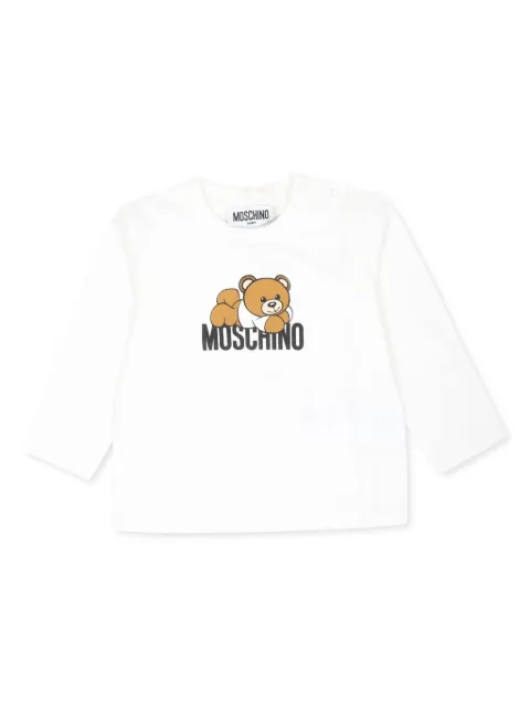 Moschino Kids playera manga larga con logo estampado
