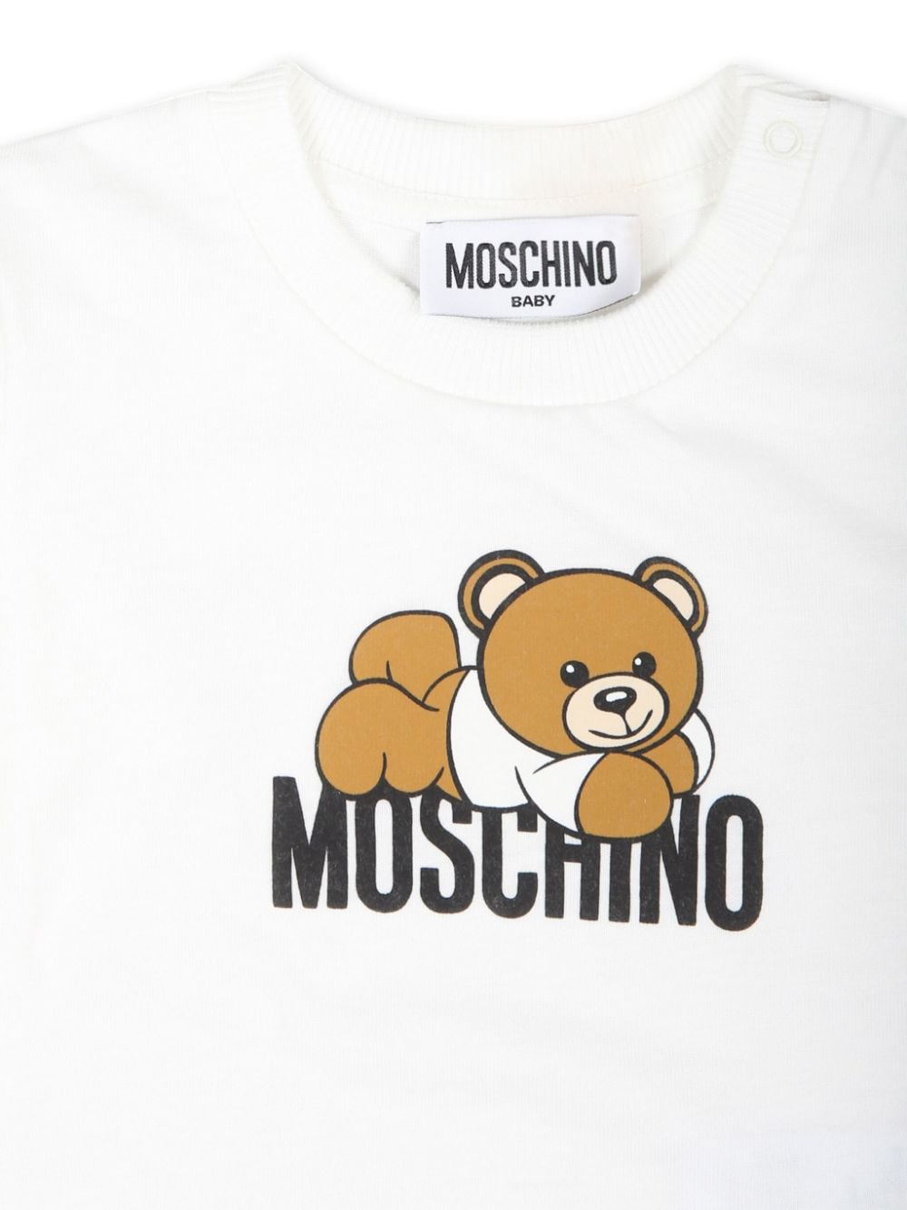 Shop Moschino Logo-print Long-sleeve T-shirt In White