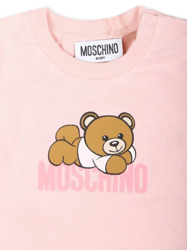 Moschino Kids logo-print long-sleeve T-shirt | Pink | FARFETCH