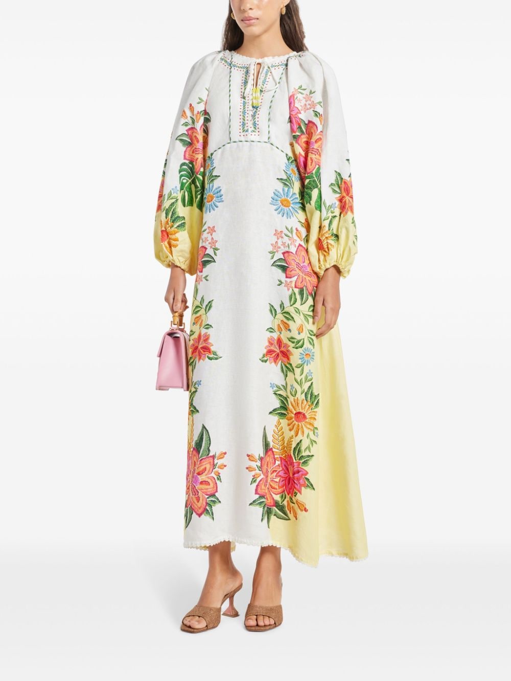 FARM Rio Off-White Bloom Garden maxi dress