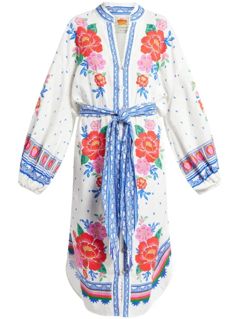 FARM Rio vestido midi Flowers Beach