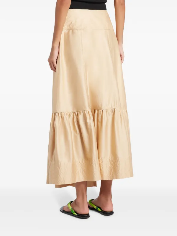 FARM Rio Cotton Maxi Skirt Neutrals FARFETCH NZ