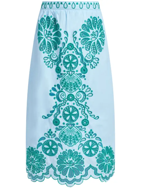 FARM Rio Graphic Richelieu midi skirt
