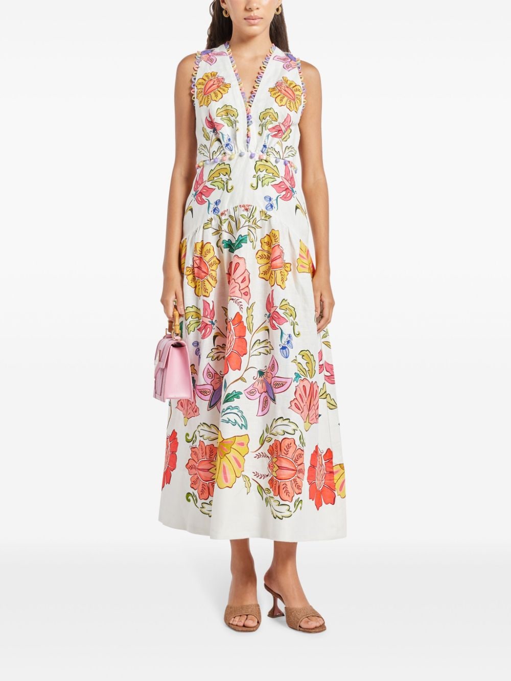 FARM Rio Off-White Floral Insects maxi dress - Wit