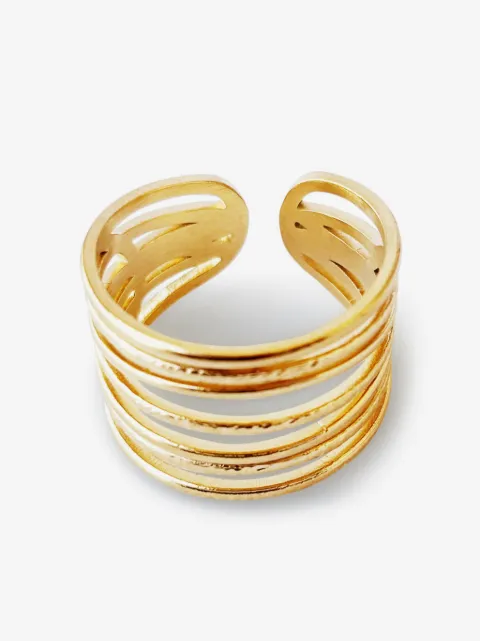 HZMER JEWELLERY خاتم بتأثير طرق