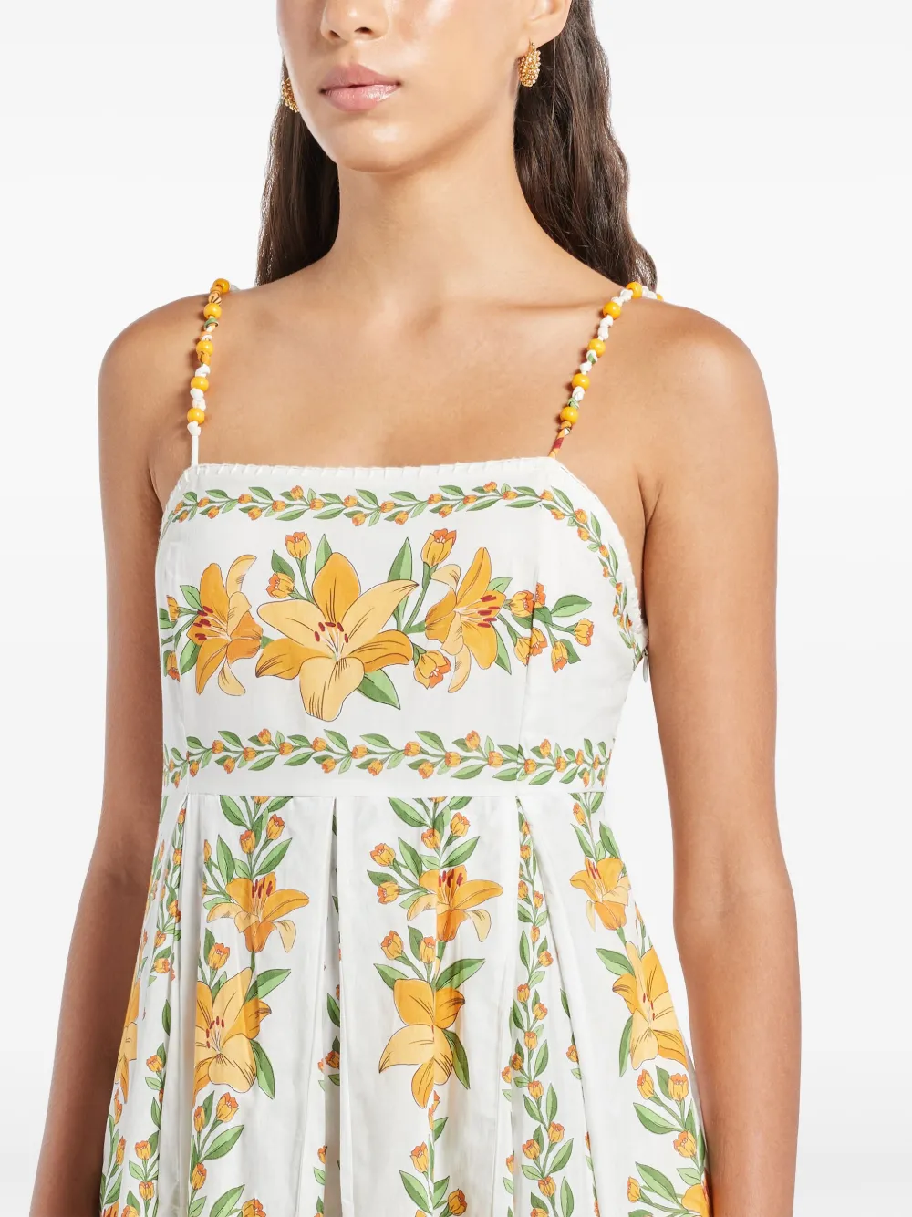 FARM Rio Maxi-jurk met tropische print Wit