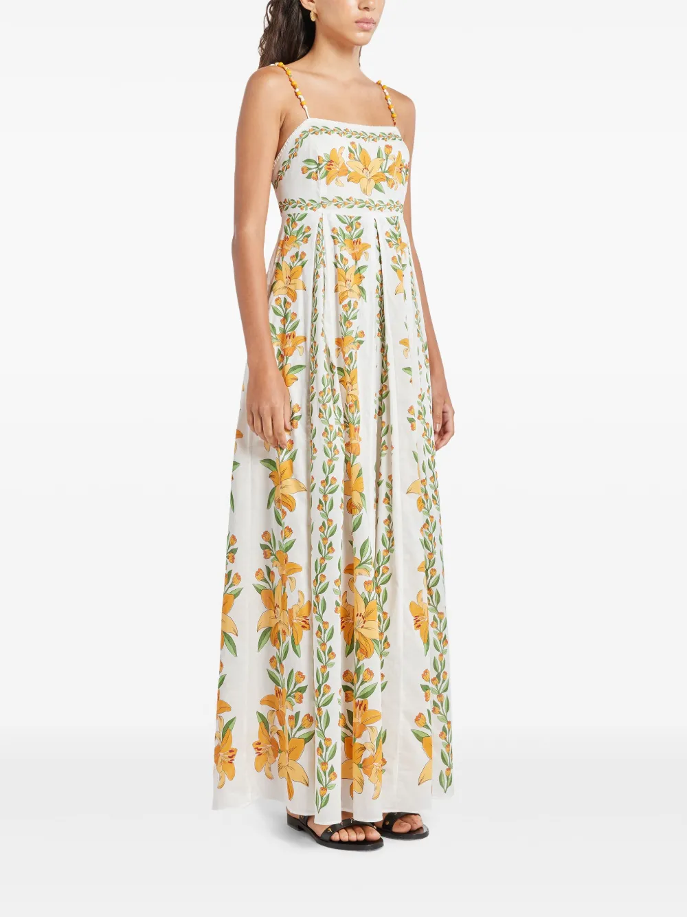 FARM Rio Maxi-jurk met tropische print Wit