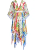 FARM Rio Tropical Destination Kimono Sleeve midi dress - White