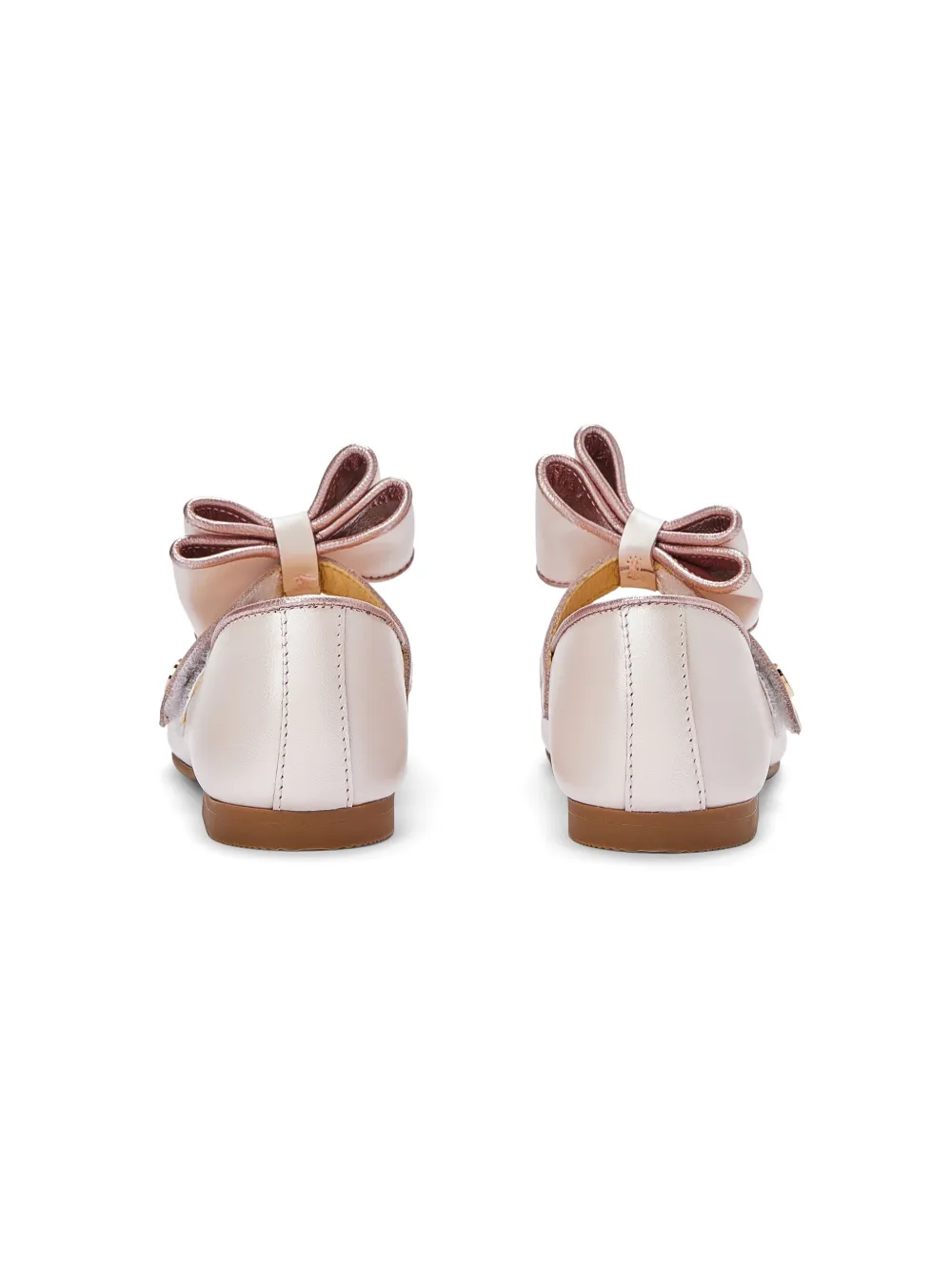 ANDANINES bow leather ballerina shoes Pink