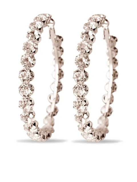 Hzmer Jewelry rhinestone-embellished hoop earrings