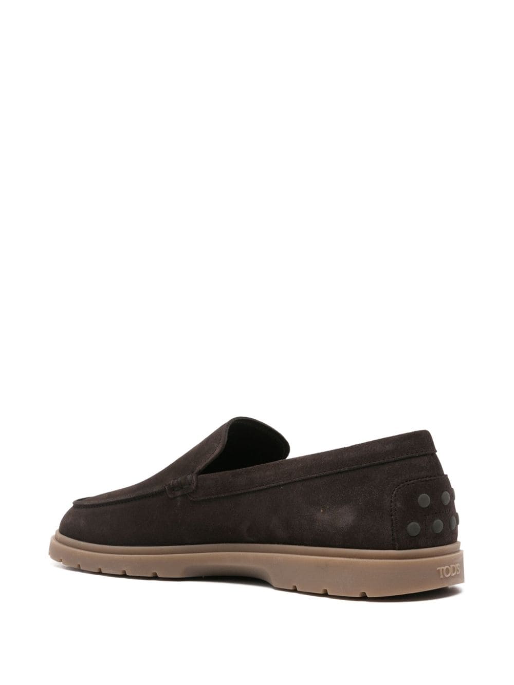 Tod's logo-embossed suede loafers Brown