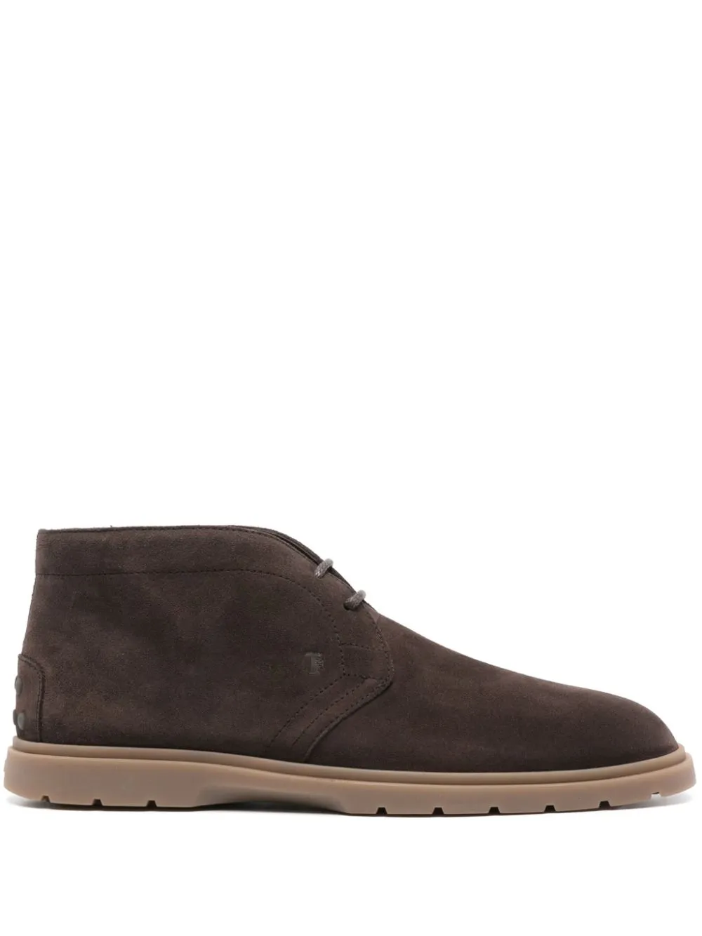 Tod's Round Toe Suede Ankle Boots In Brown