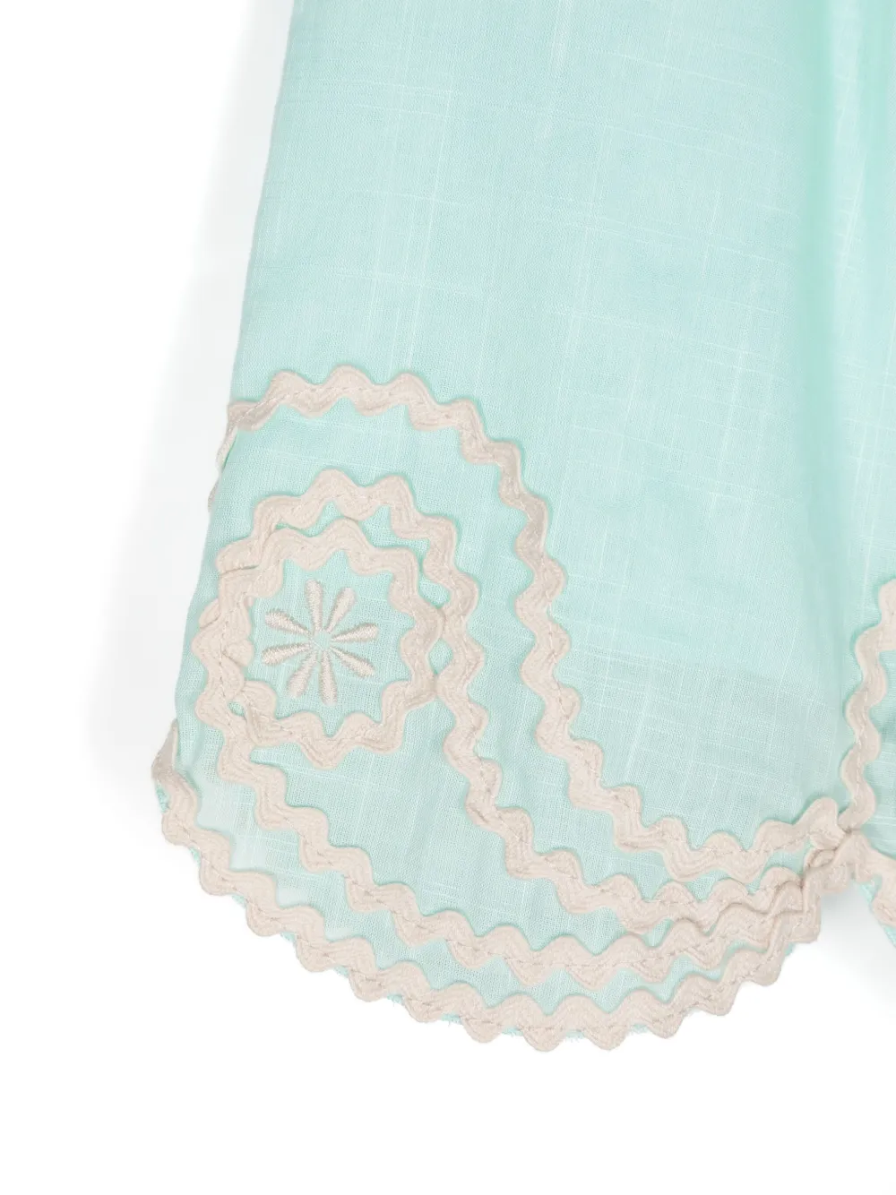 ZIMMERMANN Kids Geplooid katoenen shirt met halternek Blauw
