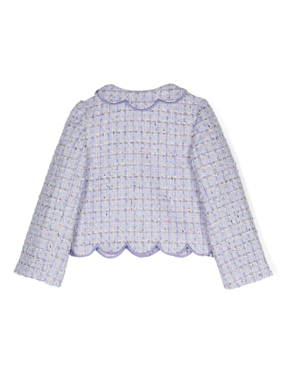 self-portraitkids Self-Portrait Kids Tweed jack met gewelfde kraag - Paars