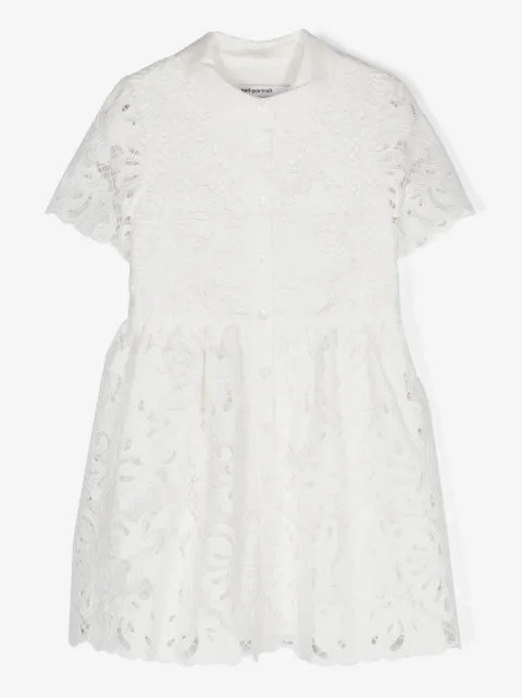 Self-Portrait Kids vestido con encaje de guipur