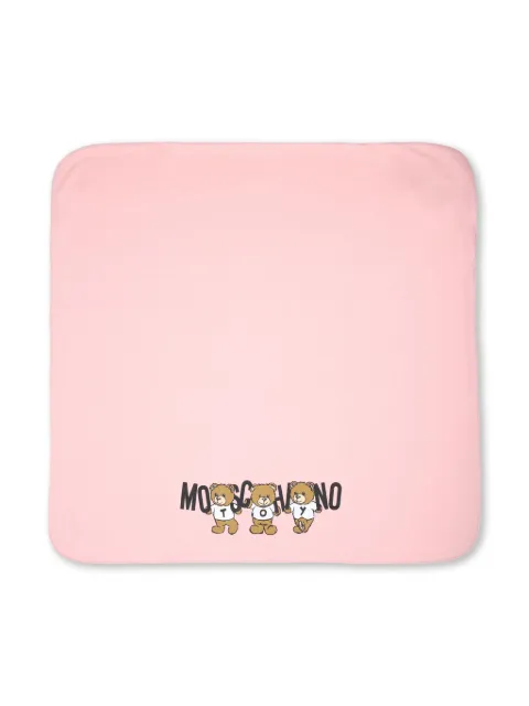 Moschino Kids logo-print cotton blanket