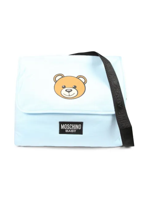 Moschino Kids Teddy Bear-print cotton diaper bag