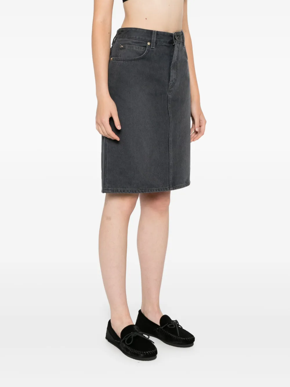 Miu Denim mini-rok met logopatch Grijs