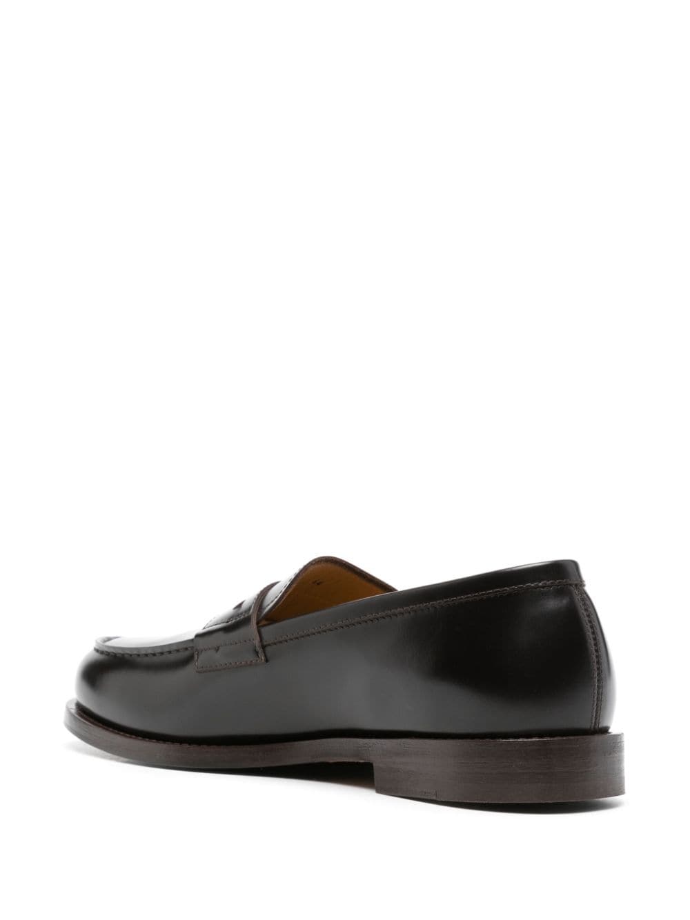 Shop Henderson Baracco Plain Leather Loafers In Brown