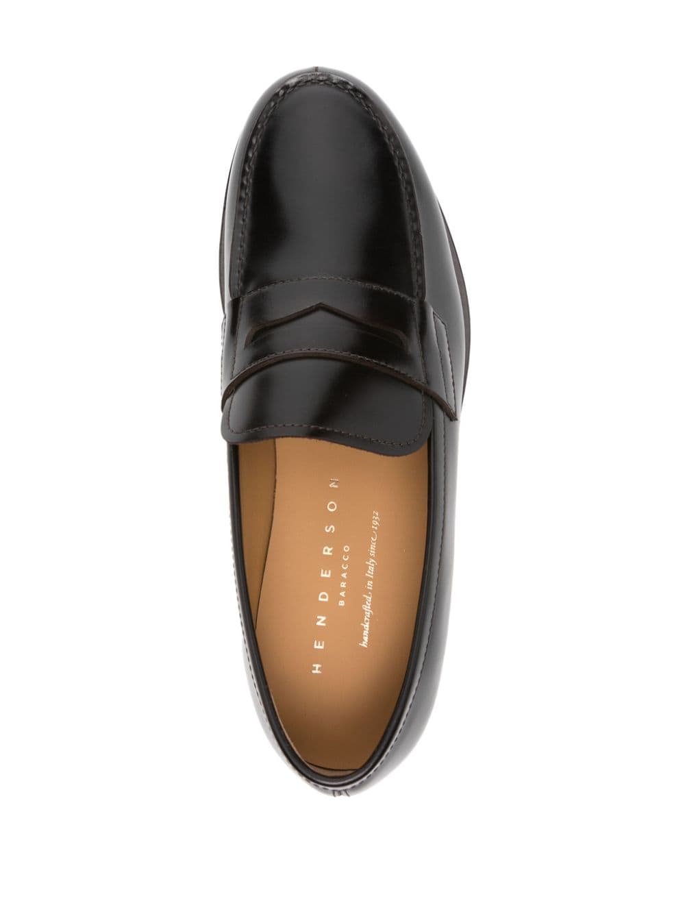 Shop Henderson Baracco Plain Leather Loafers In Brown