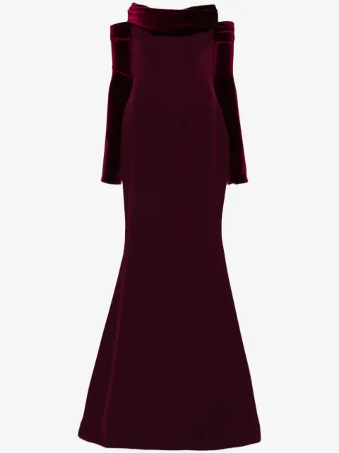 Rhea Costa Raven crepe gown