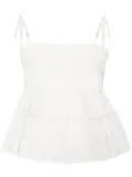 GANNI broderie-anglaise cotton top - White