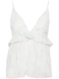 GANNI floral-print spaghetti strap top - White